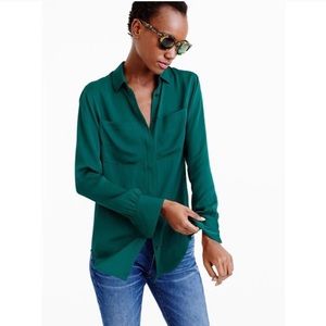 J. Crew Silk Pocket Blouse